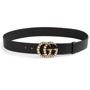 GUCCI Pearly Black Leather Belt
